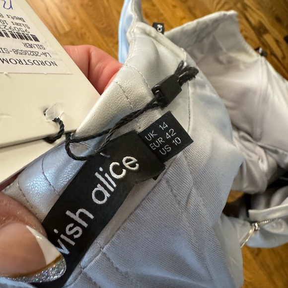164- NWT Lavish Alice Silver Vegan Leather dress - Picture 5 of 5